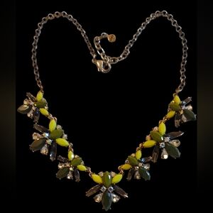 Elegant Green and Yellow Floral Necklace